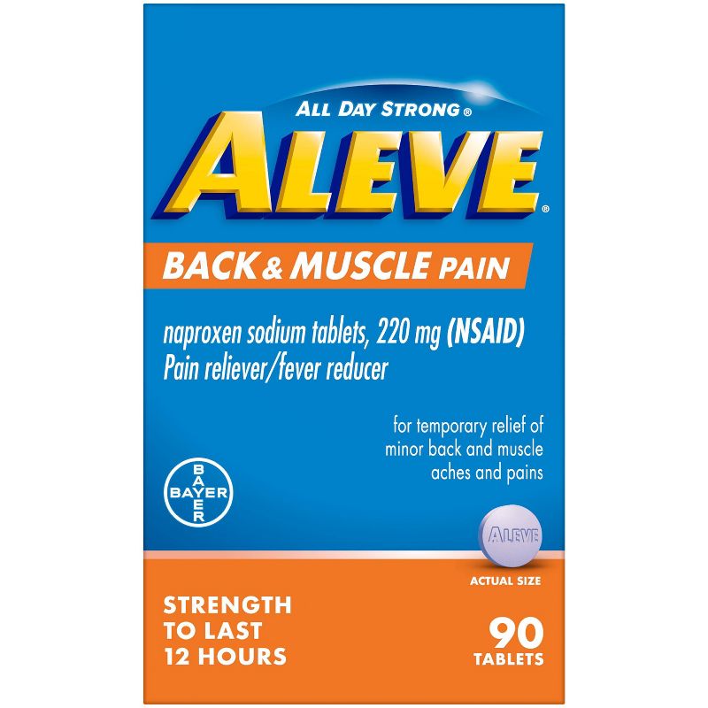 Aleve Naproxen Sodium Back and Muscle Pain Tablet (NSAID) - 90ct
