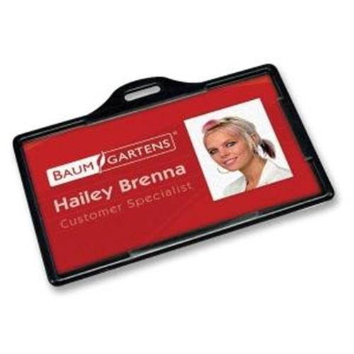 Baumgartens ID Card Holders,Horizontal,3-3/8"x2-1/8"25/PK,Black 68310