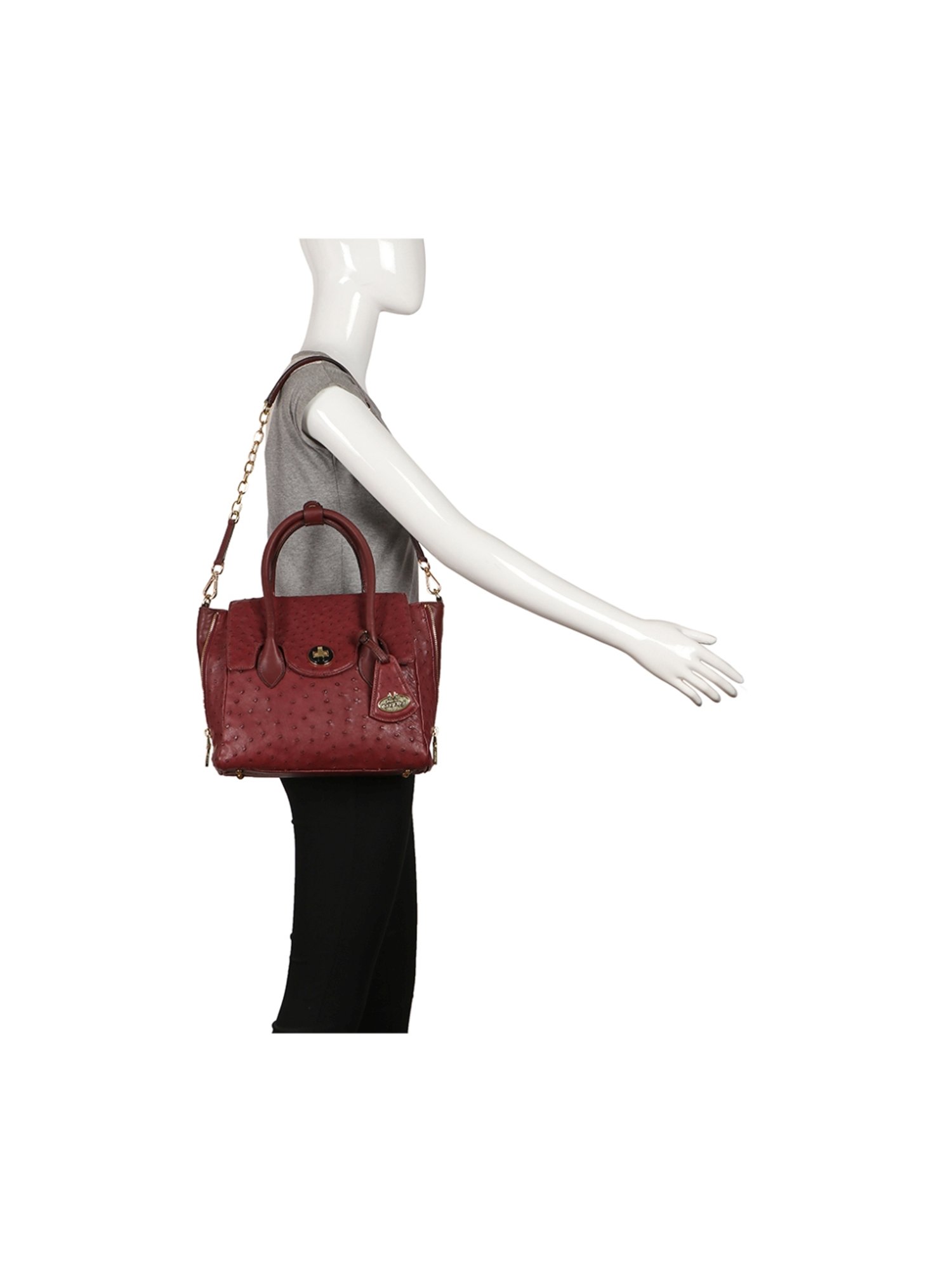 Hidesign Varzy Chocolate Solid Medium Sling Handbag