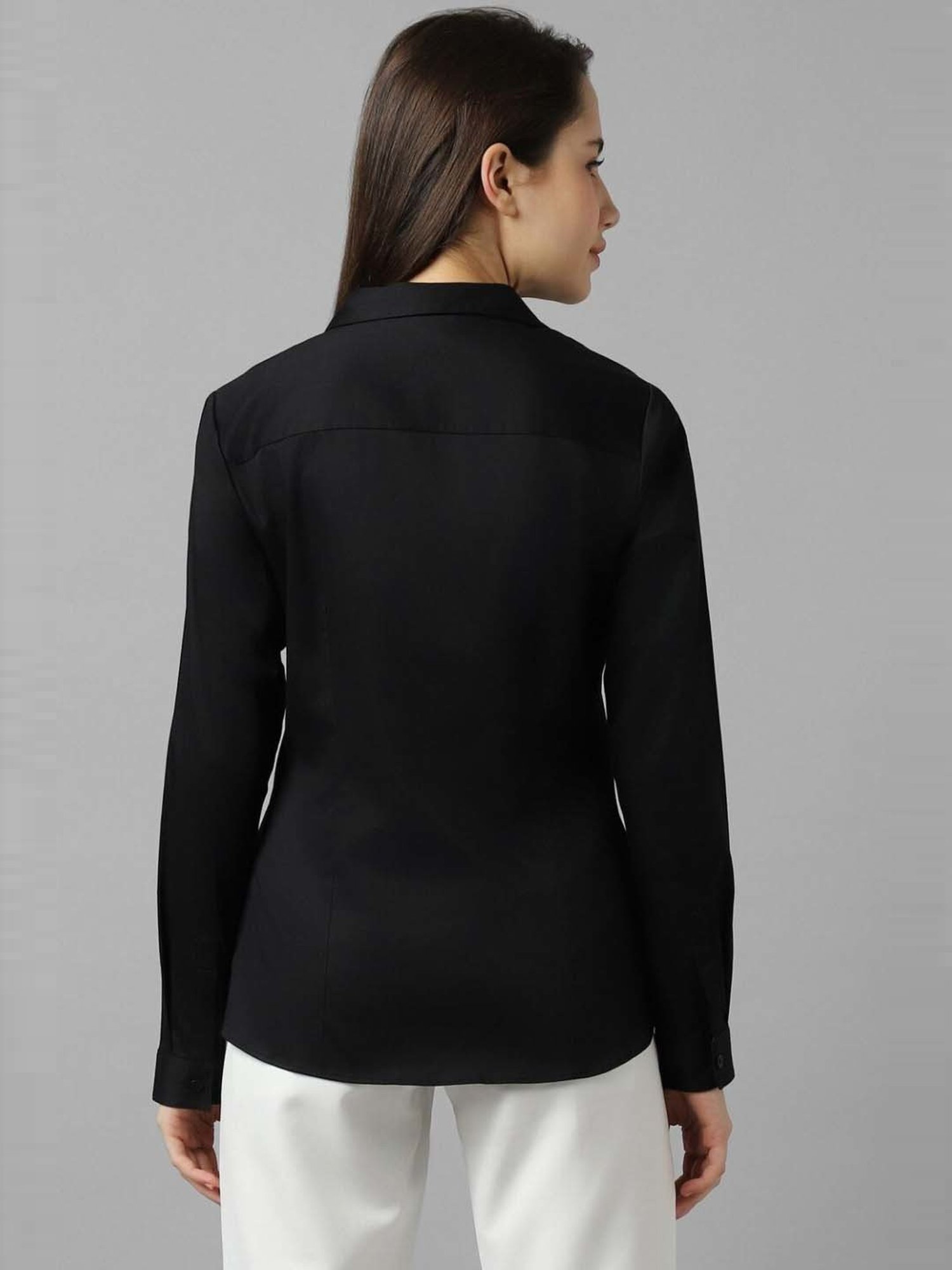 Allen Solly Black Cotton Formal Shirt