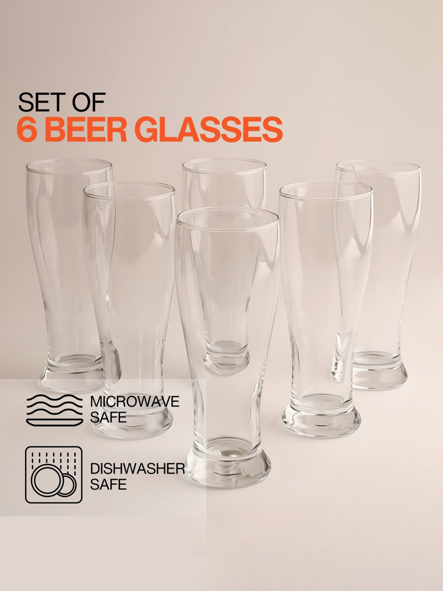 BlackCarrot Beer Glass Set of 6