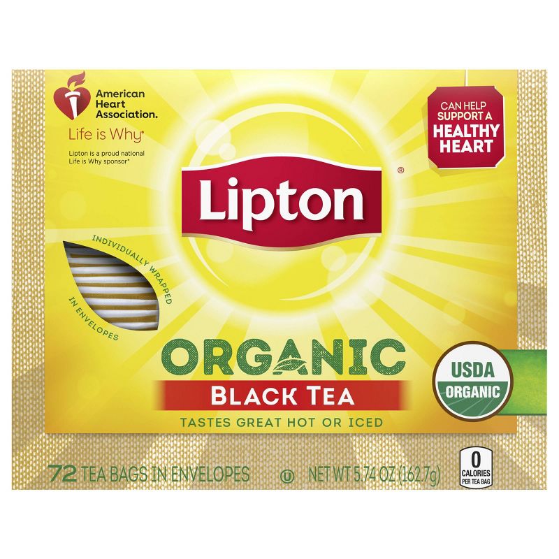 Lipton Black Organic Tea Bags - 72ct