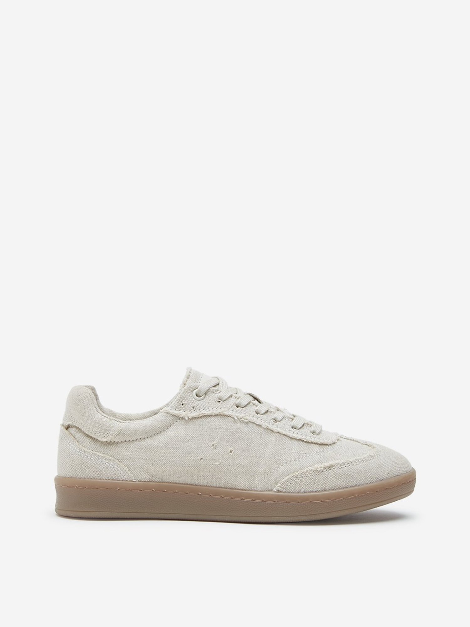 LUNA BLU by Westside Beige Lace-Up Sneakers