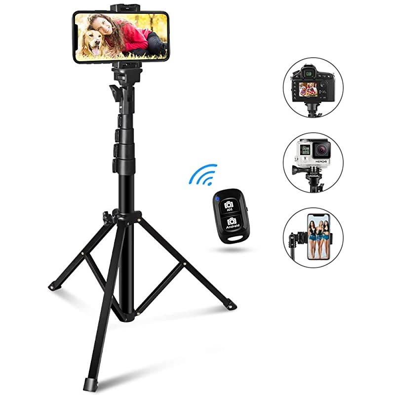 Selfie Stick Tripod UBeeszie Extendable Cell Phone Tripod Stand with Wireless Remote Shutter Compatible with All Phones DSLR Action Camera