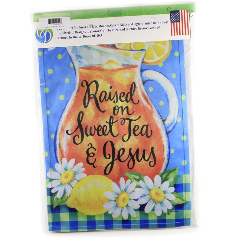 Home & Garden 17.75" Sweet Tea & Jesus Garden Flag Printed In The Usa Custom Decor  -  Flags