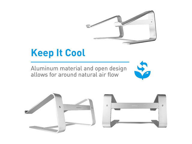 Macally Aluminum Laptop Stand for All Apple Macbook Pro / Air, Chromebook, Samsung, Acer, HP, Dell, & any Notebook between 10" to 17" (ASTAND)