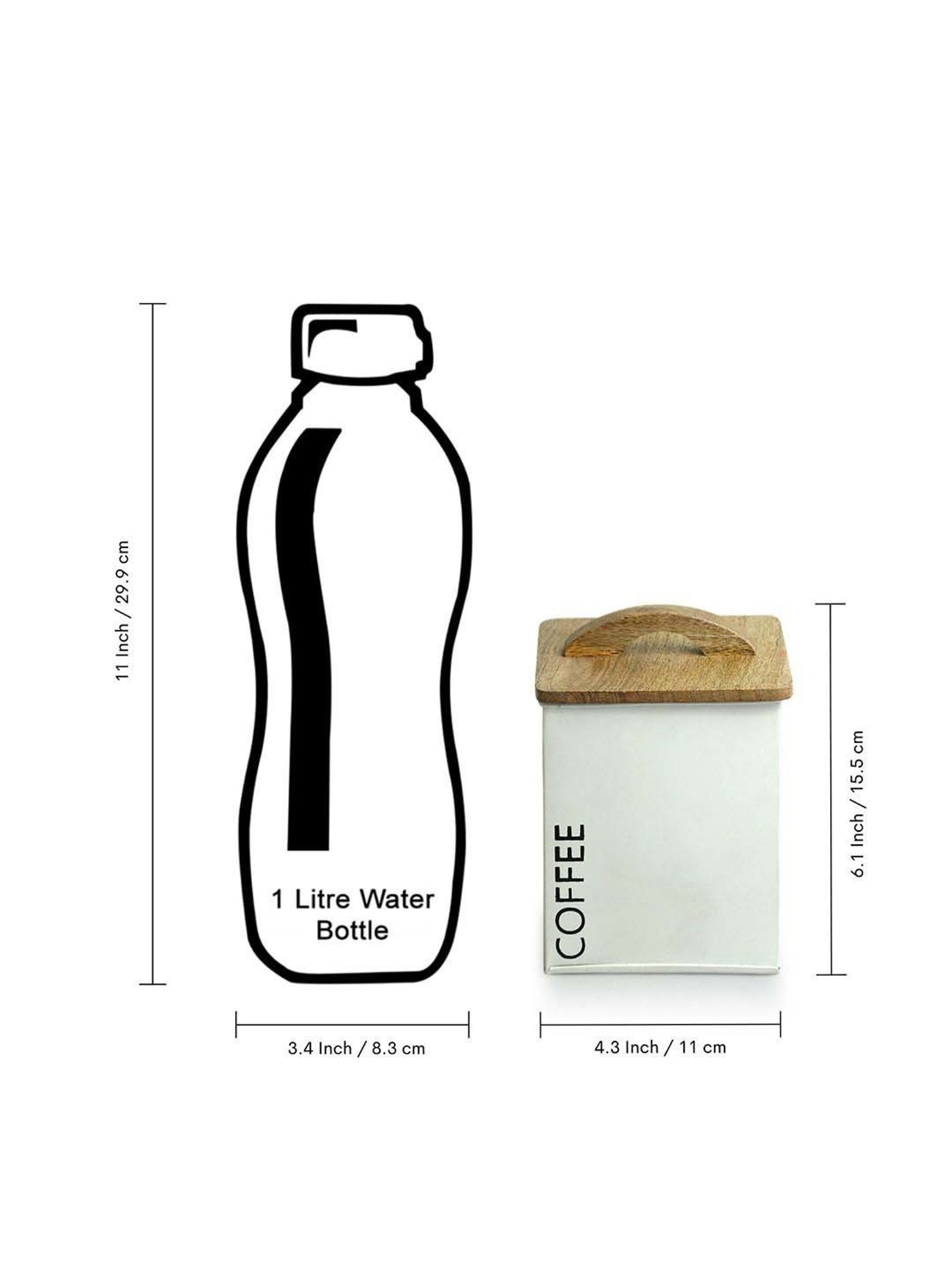 ExclusiveLane White & Light Brown Iron Cuboidal Multi Utility Jars & Containers