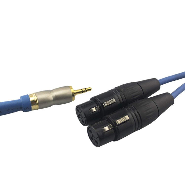 AVLGear CSM4-RAFN-30 | XLR Male to XLR Right Angle Female 30 Feet Mic Cable Blue with Blue Ring