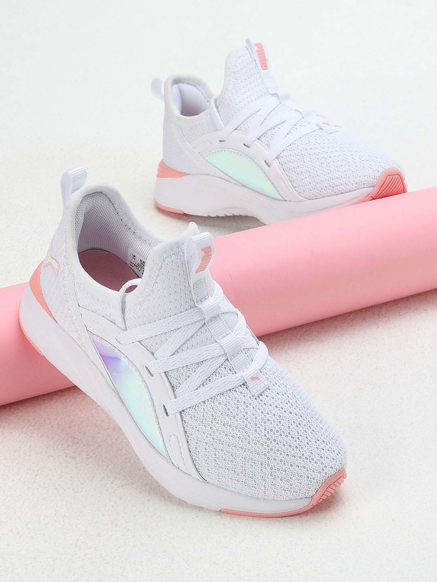 Puma Kids Softride Sophia 2 Crystal White & Pink Running Shoes