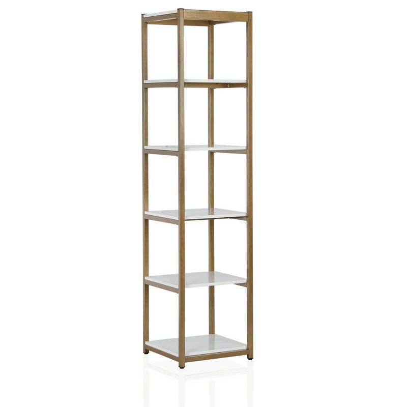 71.5" Billie Metal Bookshelf Etagere Gold - CosmoLiving by Cosmopolitan