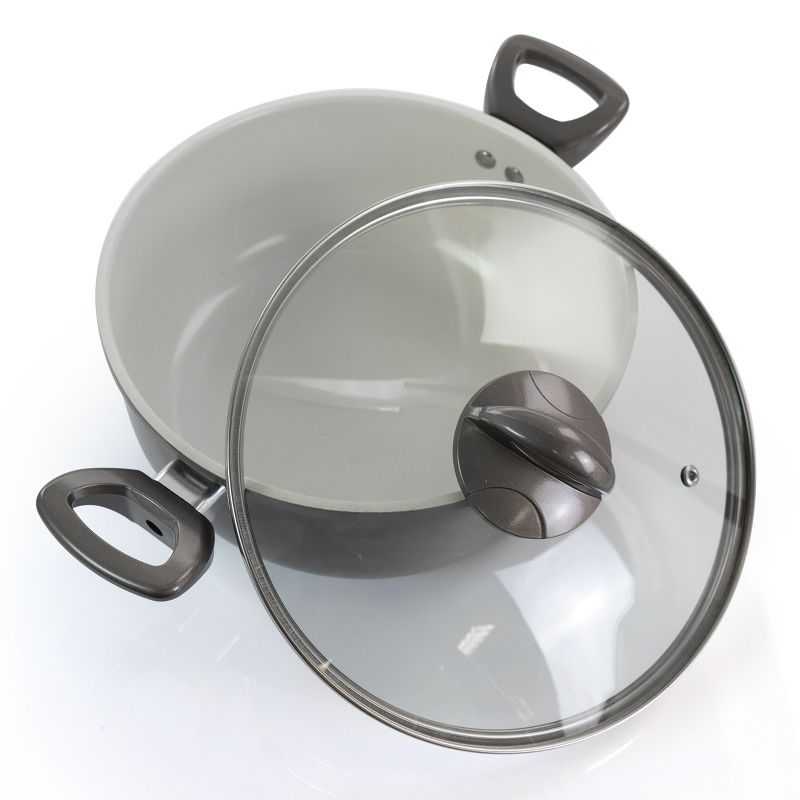 Gibson Home Hestonville 7 Piece Aluminum Nonstick Cookware Set in Grey with Bakelite Handles