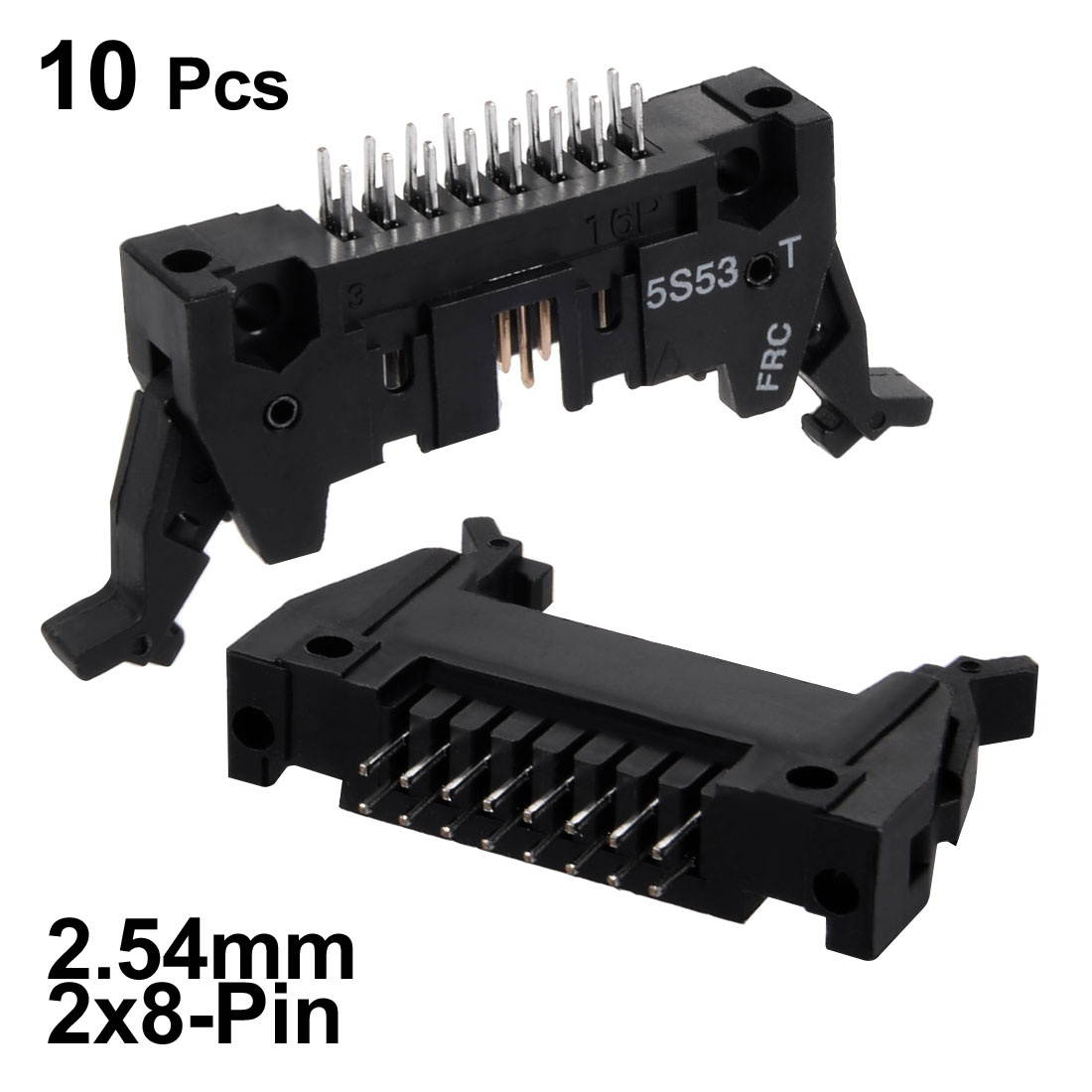10Pcs 2x8-Pins 2.54mm Pitch Double Rows Straight Connector PCB IDC Ejector Header