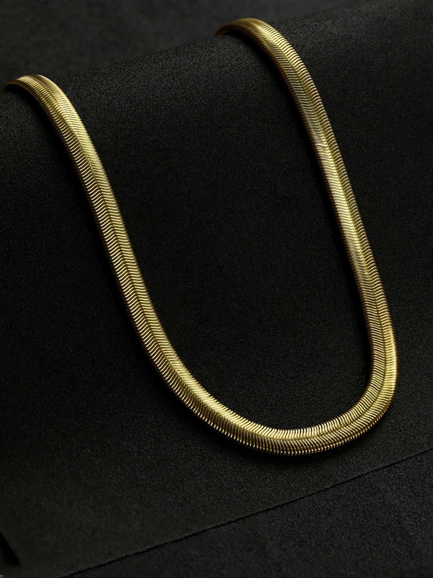 Bold by Priyaasi Herringbone Gold-Plated Snake Chain for Men