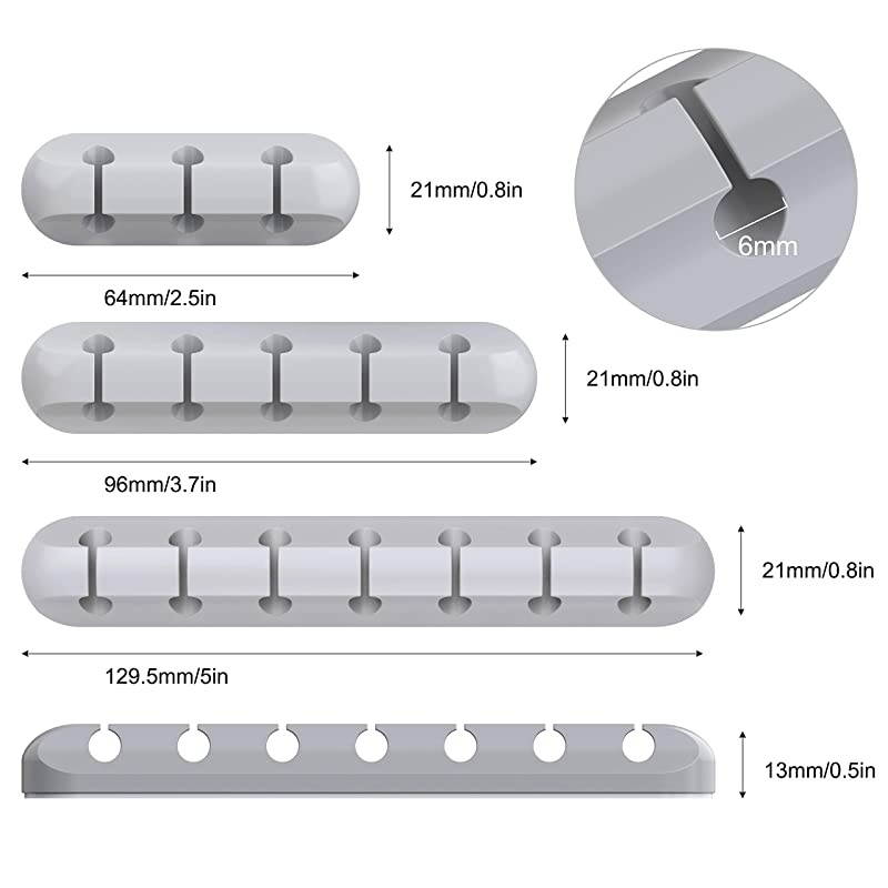 Cable Holder Clips 3Pack Cable Management Cord Organizer Clips Silicone Self Adhesive for Desktop USB Charging Cable Power Cord Mouse Cable Wire PC Office Home