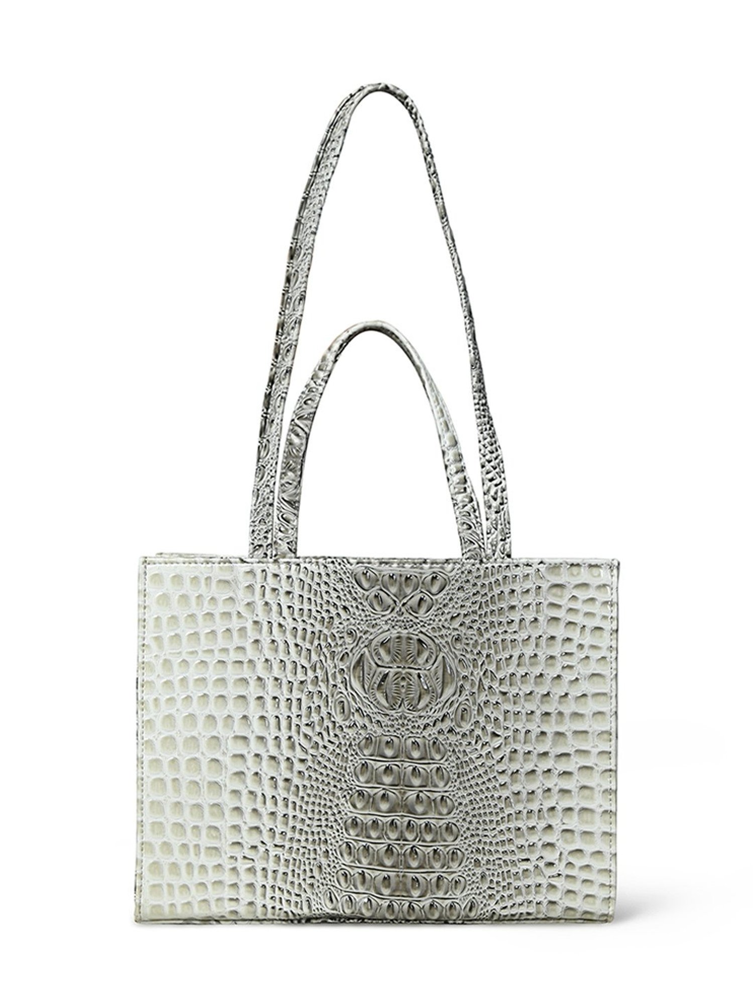 PELLE LUXUR Grey Animal Effect Medium Handheld Handbag