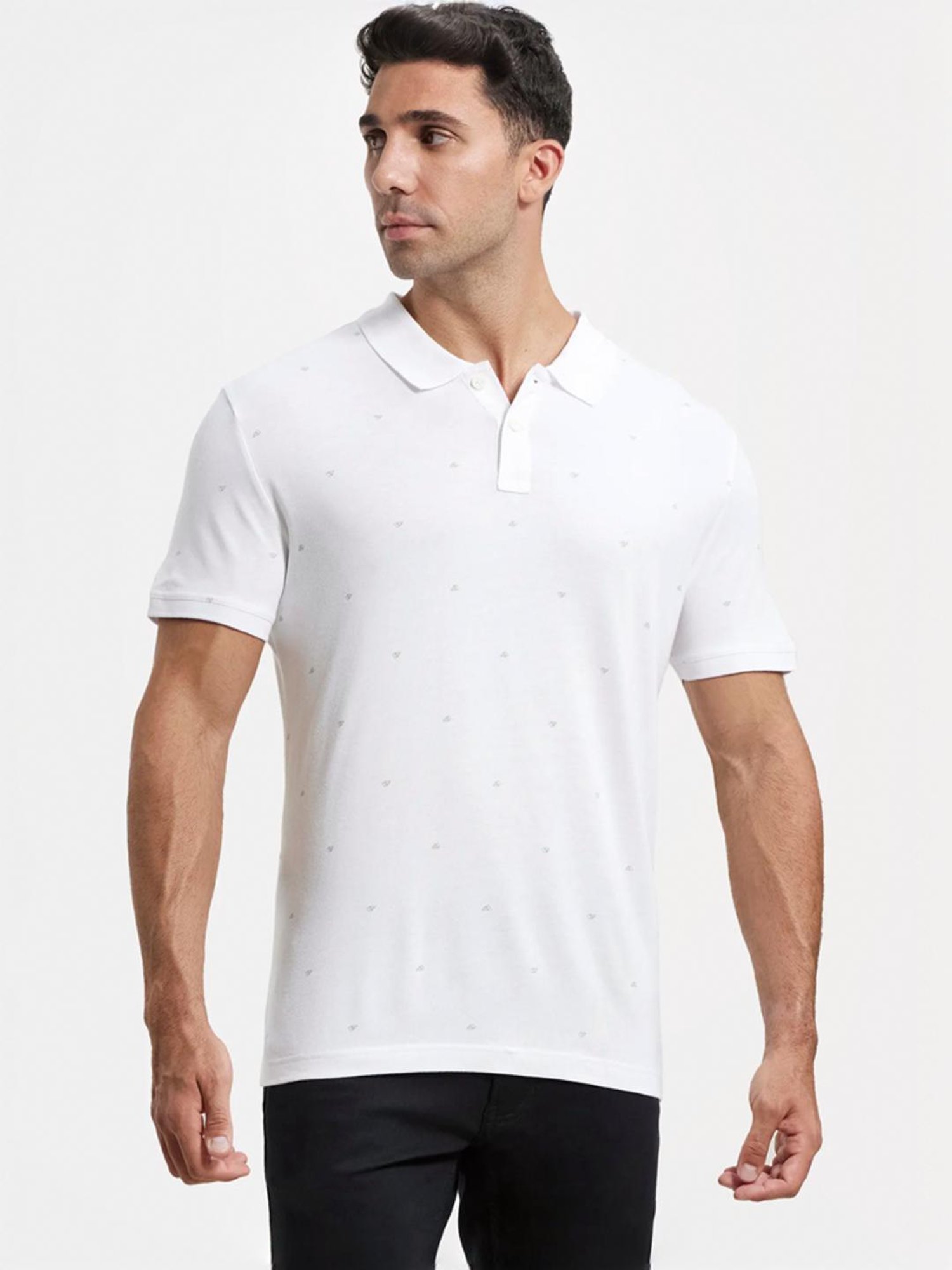 Jockey IM16 Men's Tencel Micro Modal And Cotton Blend Printed Half Sleeve Polo T-Shirt