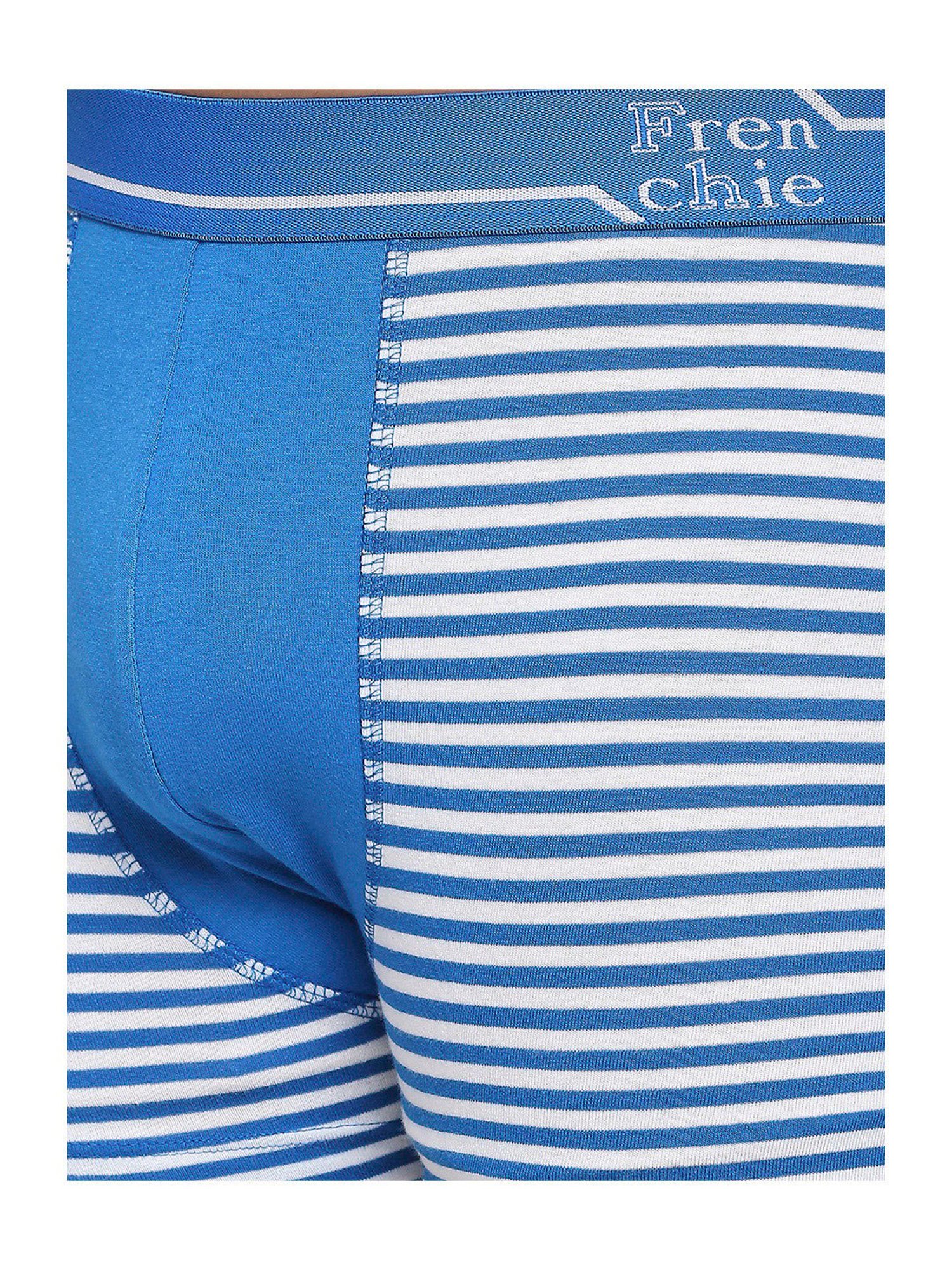 Frenchie Kids Blue & Grey Striped Trunks (Pack Of 2)