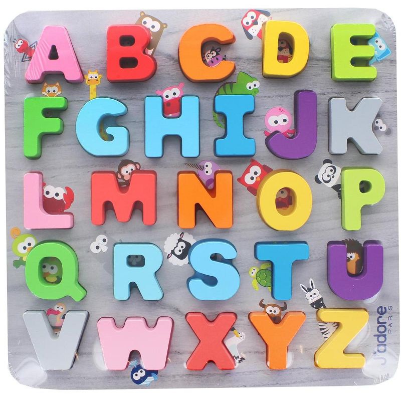 J'adore J'adore ABC + Peekaboo Buddies Deluxe Wooden Puzzle