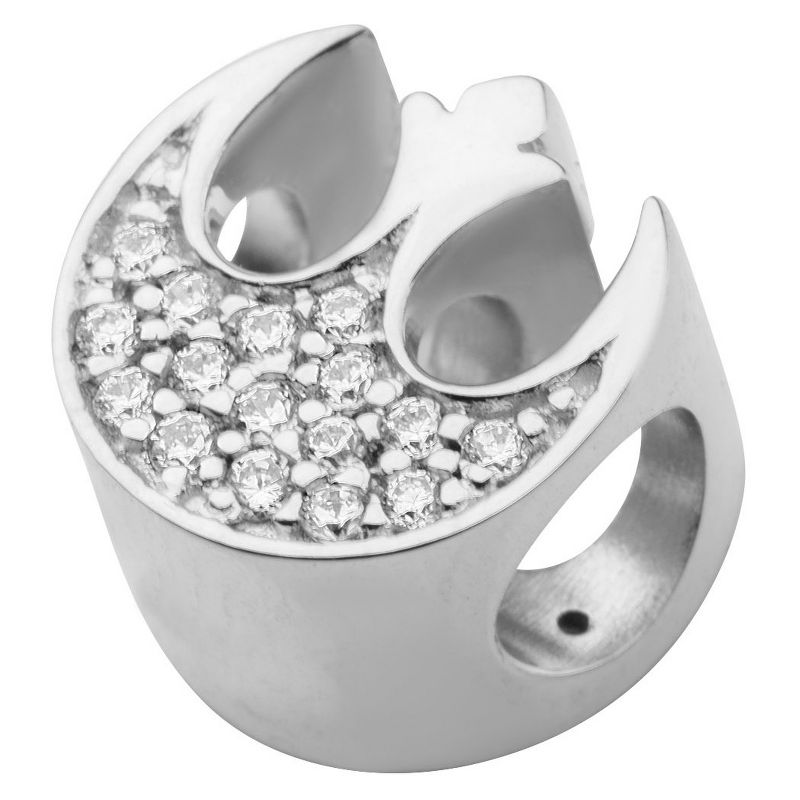 Men's  'Star Wars' Rebel Alliance Symbol 925 Sterling Silver Bead Charm with Clear CZ
