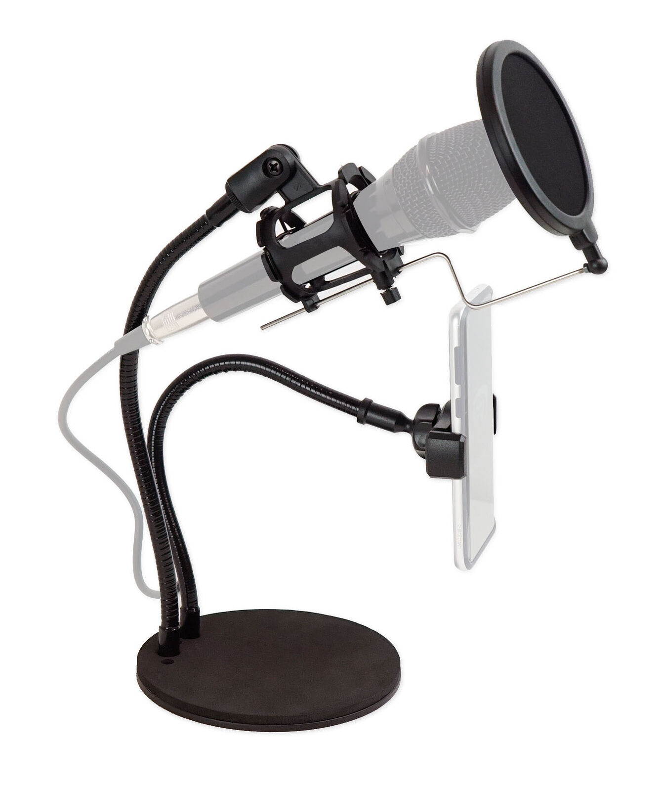 Technical Pro Broadcast Podcast Podcasting Desk Stand w/ Microphone+Phone Holder
