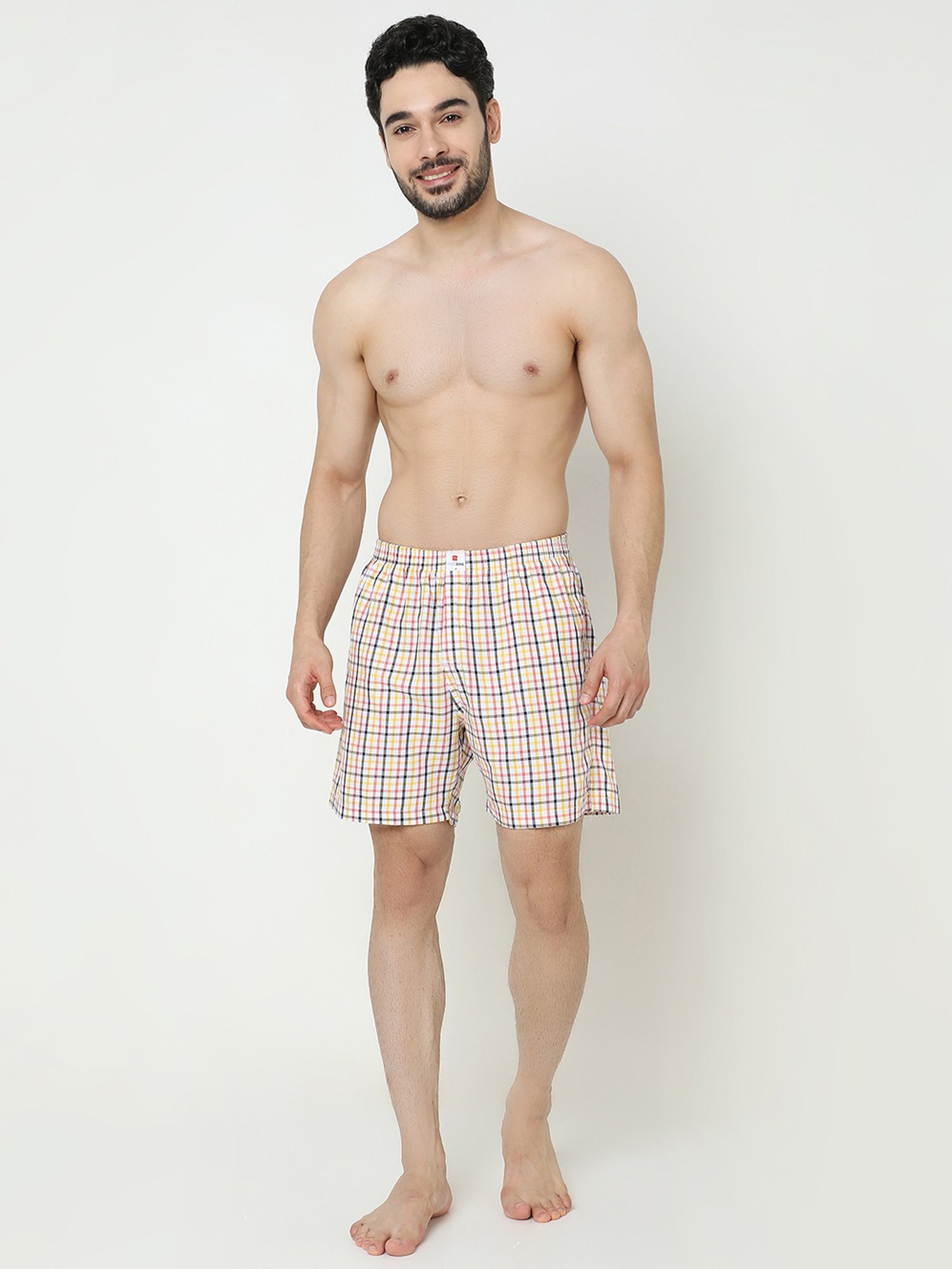 UnderJeans by Spykar Multicolor Check Cotton Boxers