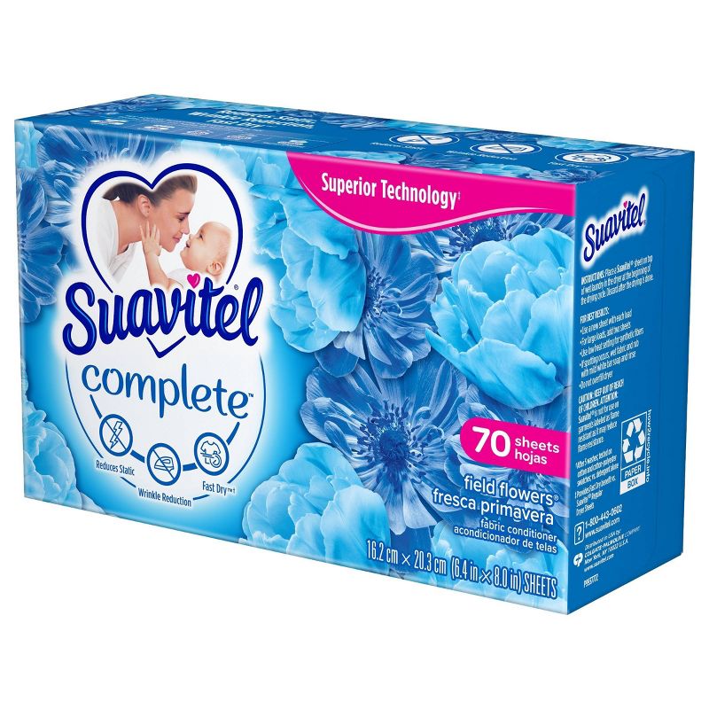 Suavitel Complete Dryer Sheets - Field Flowers - 70ct