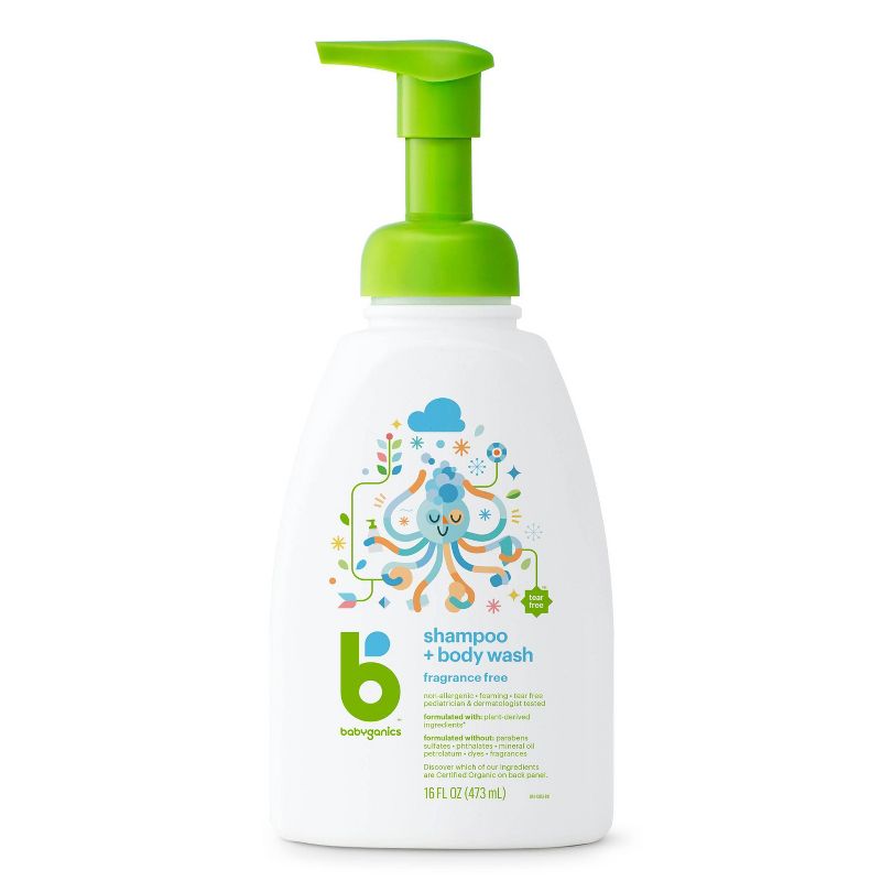 Babyganics Shampoo + Body Wash Fragrance Free - 16oz (3pk)
