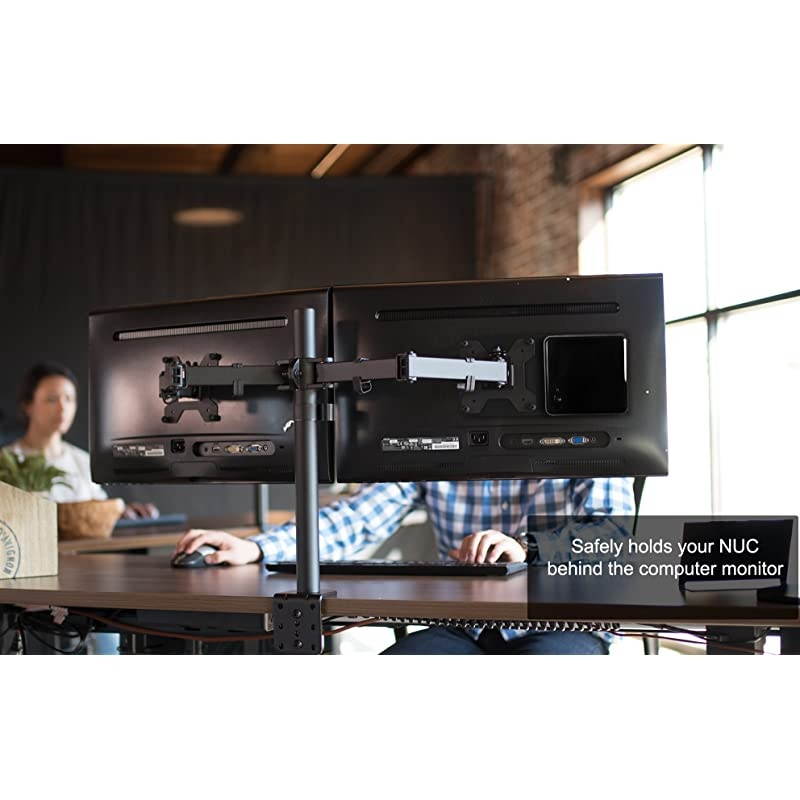 Black Steel Arm Bracket Holder for Intel NUC Back of Monitor VESA Metal Plate Mount Extension MOUNTVESA01