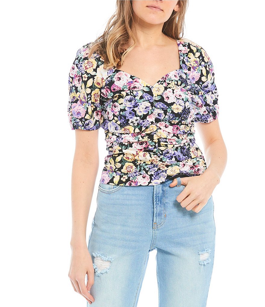 June & Hudson Short Tie Sleeve Knit Tee