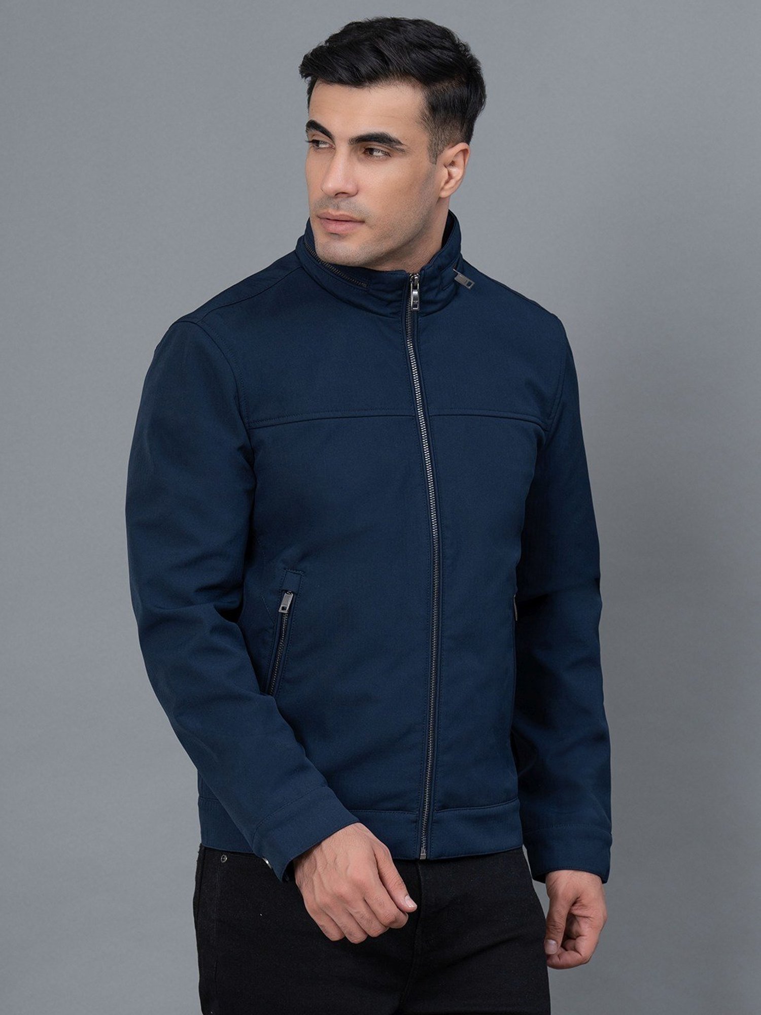 Red Tape Teal Blue Regular Fit Jacket