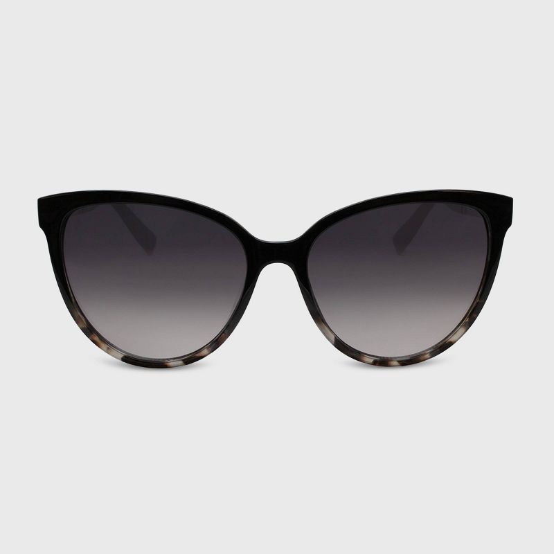 Women's Cateye Plastic Metal Sunglasses - A New Day™ Black