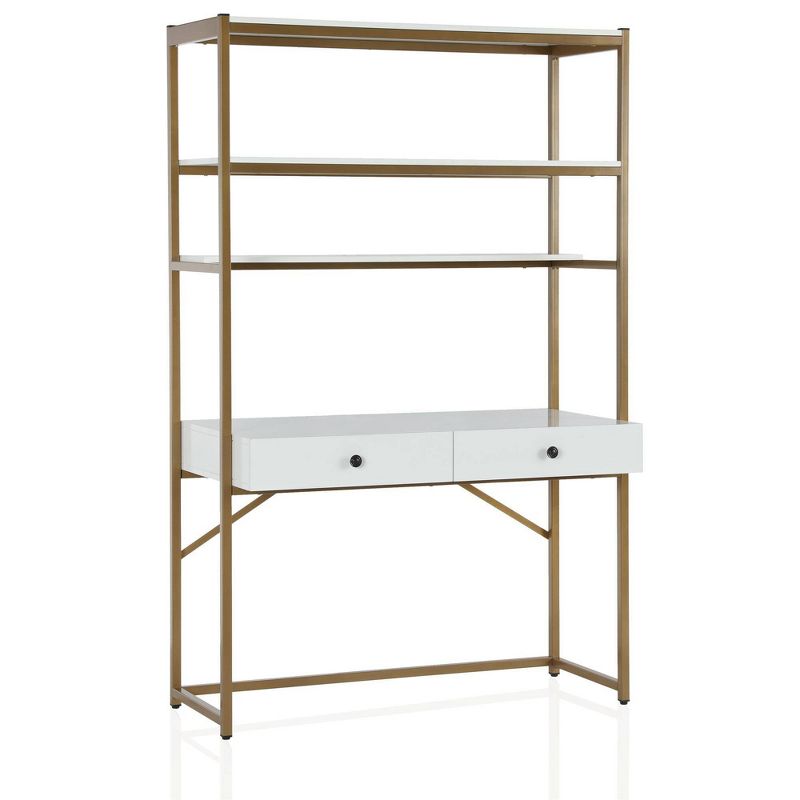 Billie Metal Desk Etagere Gold - CosmoLiving by Cosmopolitan