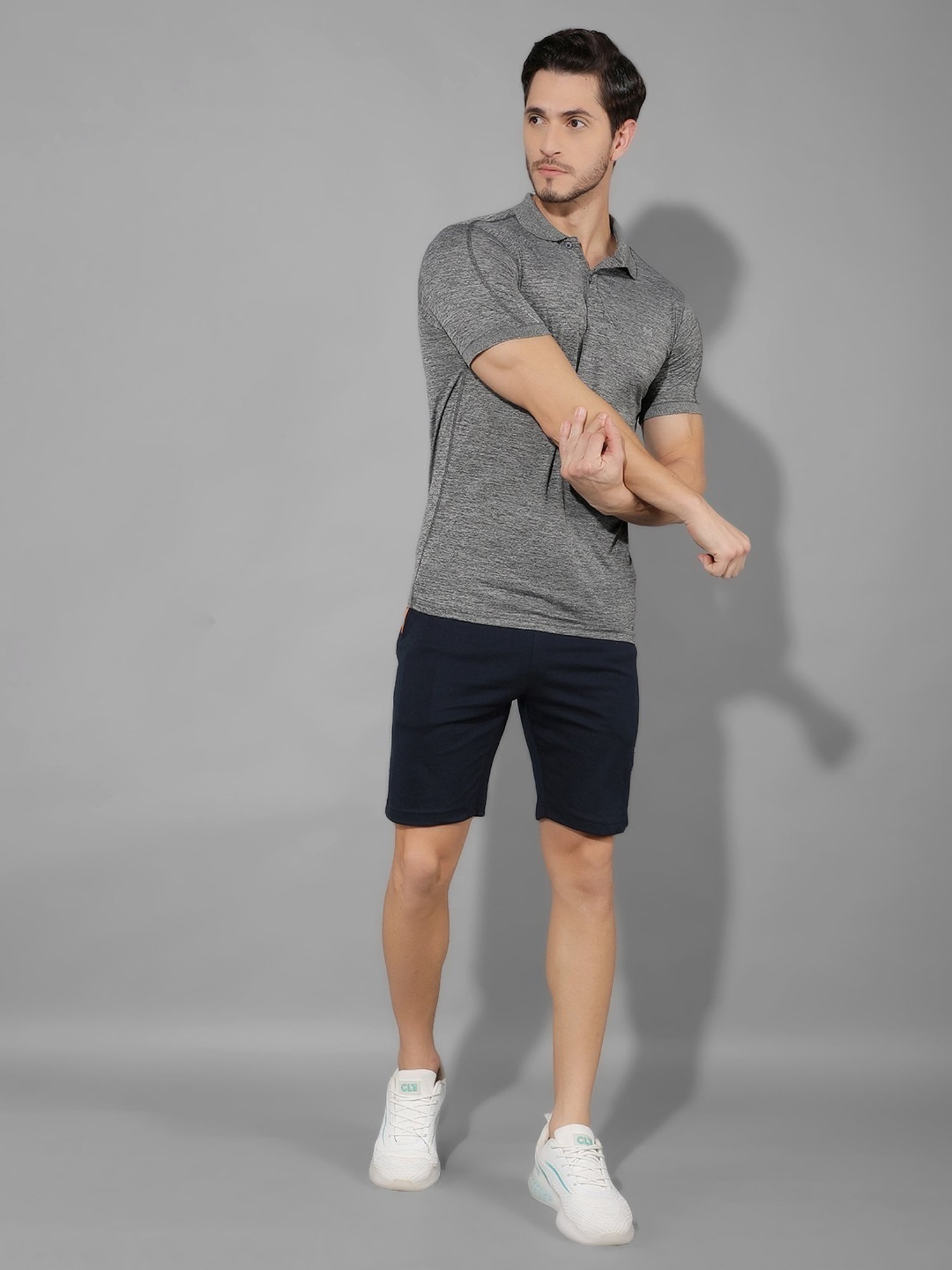 Force NXT Indigo & Grey Regular Fit Sports Polo - Pack Of 2