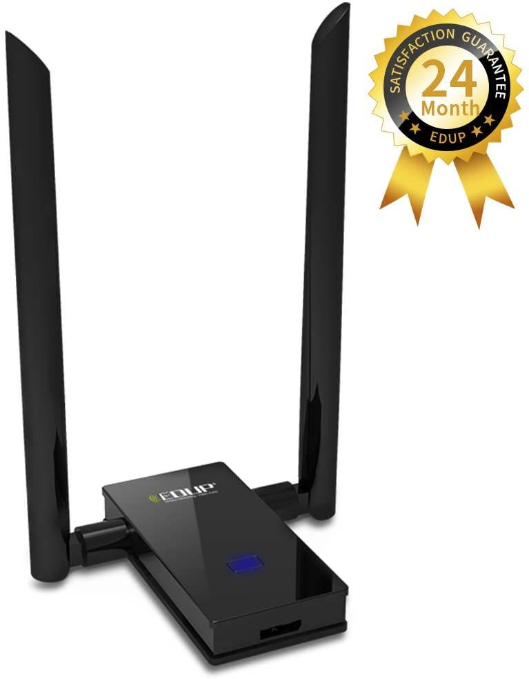 WiFi Adapter, USB 3.0 Wireless Adapter 802.11AC 1200Mbps Dual Band with 2.4G/5.8G 6DBI External Dual Antennas for PC Desktop Mac Windows