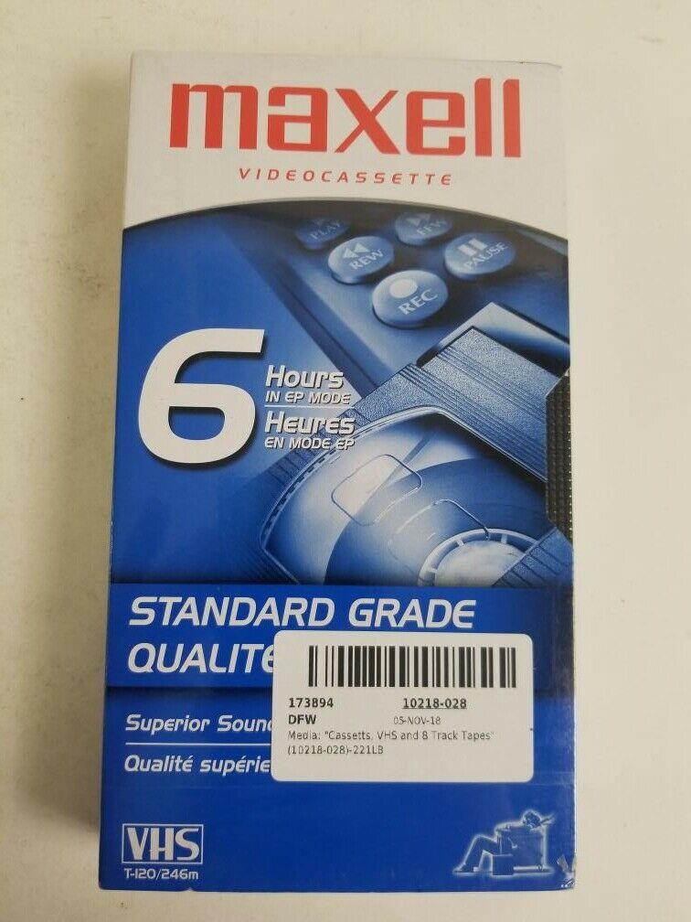 Maxell Standard Grade Video Quality 6 Hours In EP Mode Blank VHS Tape