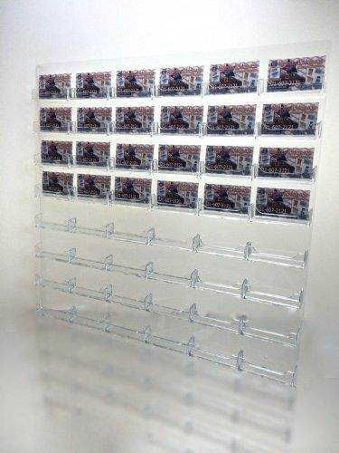 Marketing Holders Multi Pocket Wall Mount Business Card Holder Rack Acrylic White, 48 Pockets