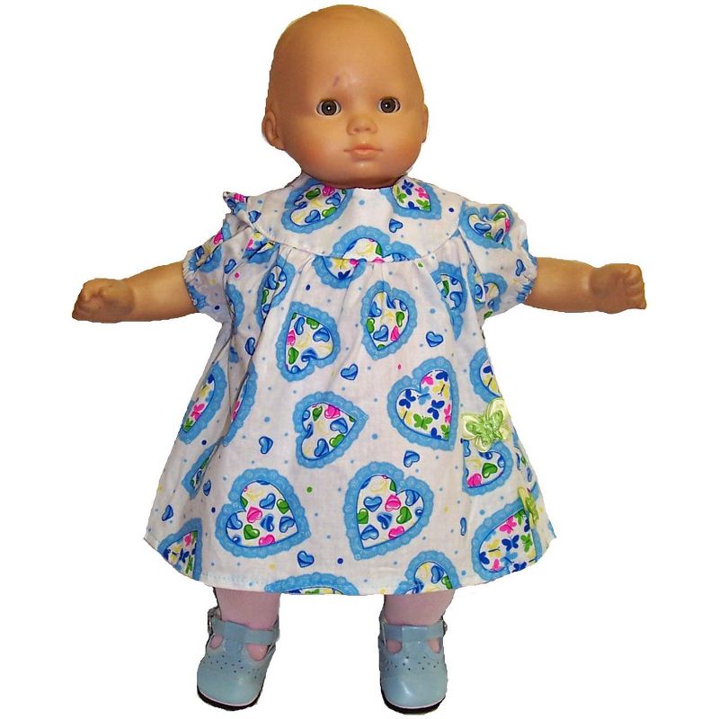 Doll Clothes Superstore Baby Doll Heart Print Dress With Tights