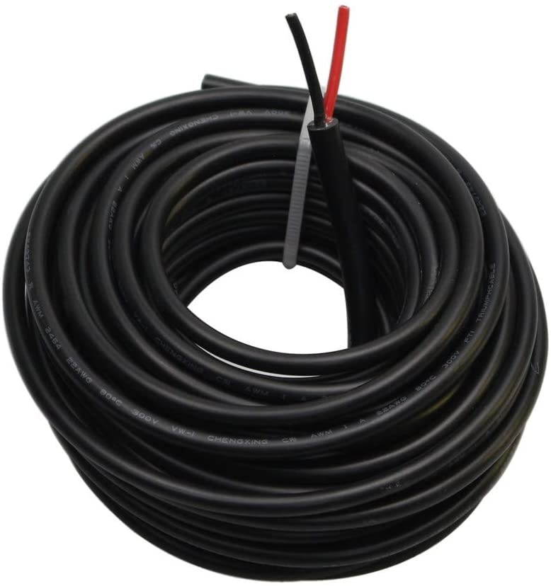 24 gauge 2 conductor wire Audio Power Cable Speaker Wire (Red & Black) 25ft