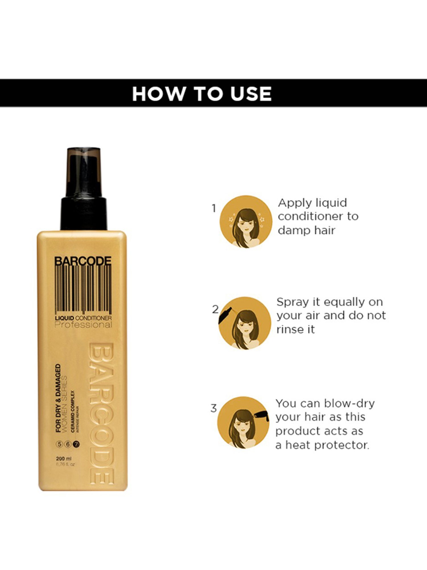 Barcode Professional Women Series Liquid Conditioner for Dry & Damaged Hair - 200 ml