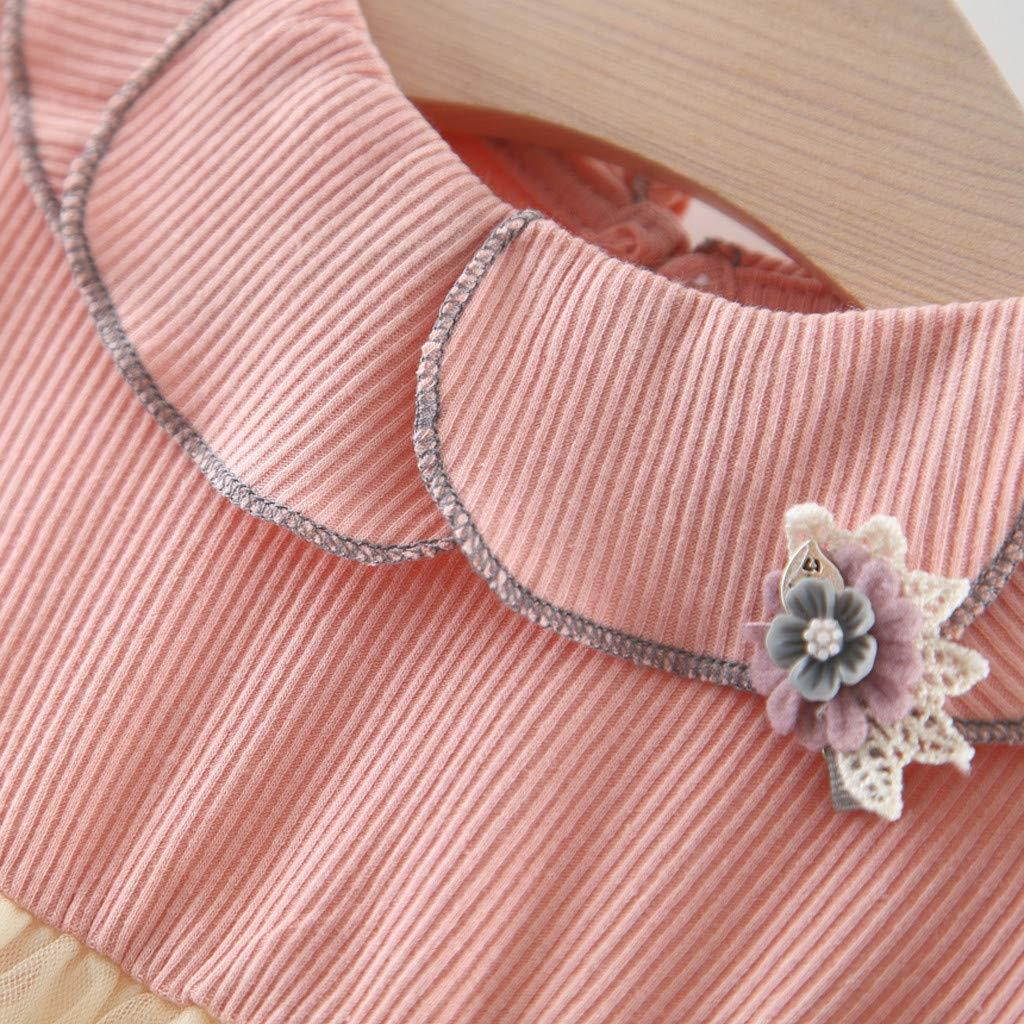 SRYSHKR-Beauty Baptism Gifts for Baby Girl,Toddler Baby Kid Girl Ruffles Lace Tulle Patchwork Flower Casual Dresses Clothes