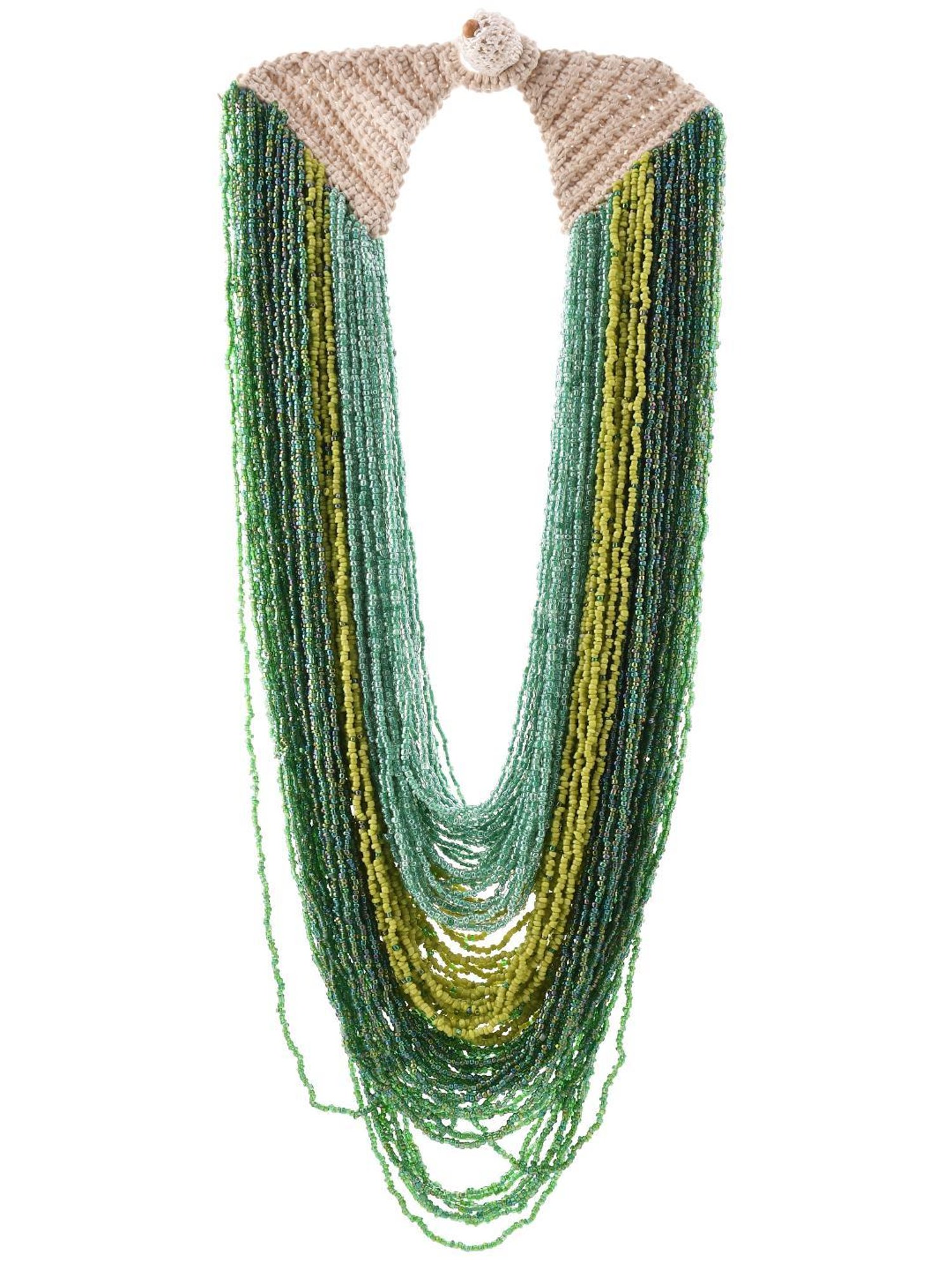 Imli Street Green Long Beaded Necklace