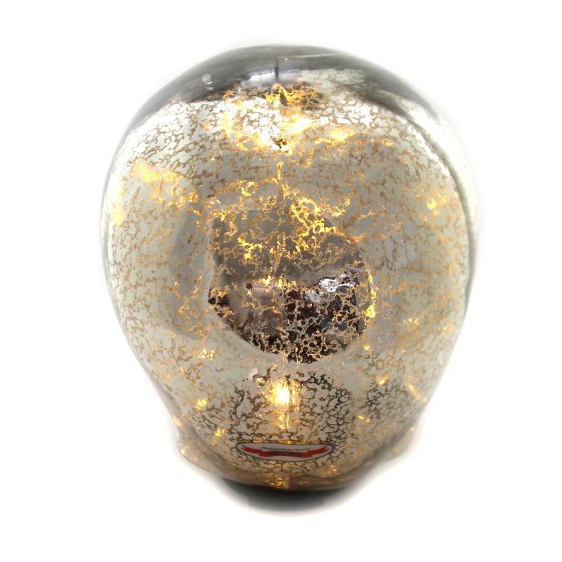 Shiny Brite 6.0" Halloween Spider Web Skull Light Up Spooky  -  Decorative Figurines