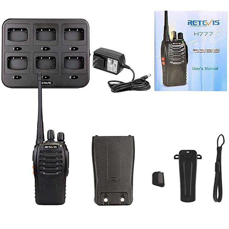 Case of 6 H777 Walkie Talkies for Adults Long Range Rechargeable TwoWay Radioswith 6Way Multi Unit ChargerFlashlight Handheld Business 2 Way Radios