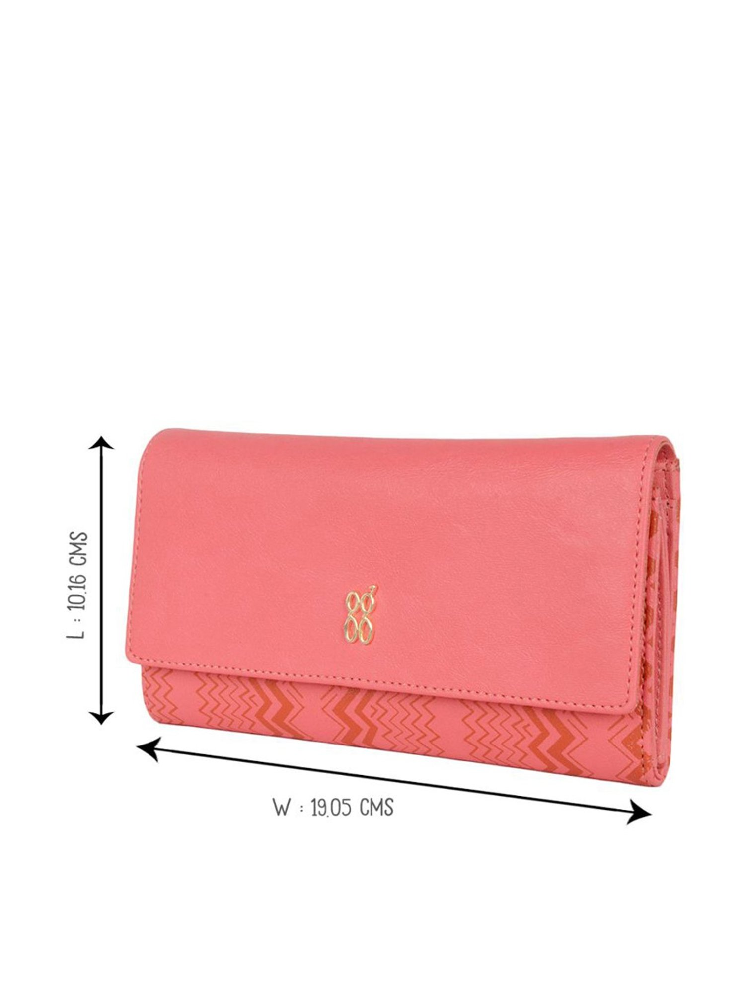 Baggit Pink Printed Tri-Fold Wallet for Women