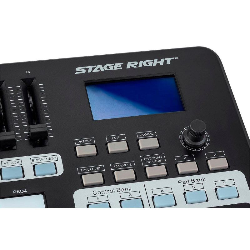 Monoprice SRP200 USB Pad Controller with 16 RGB Velocity and Pressure Sensitive Pads and 8 Assignable Sliders, 5 Assignable Knobs - Stage Right Series