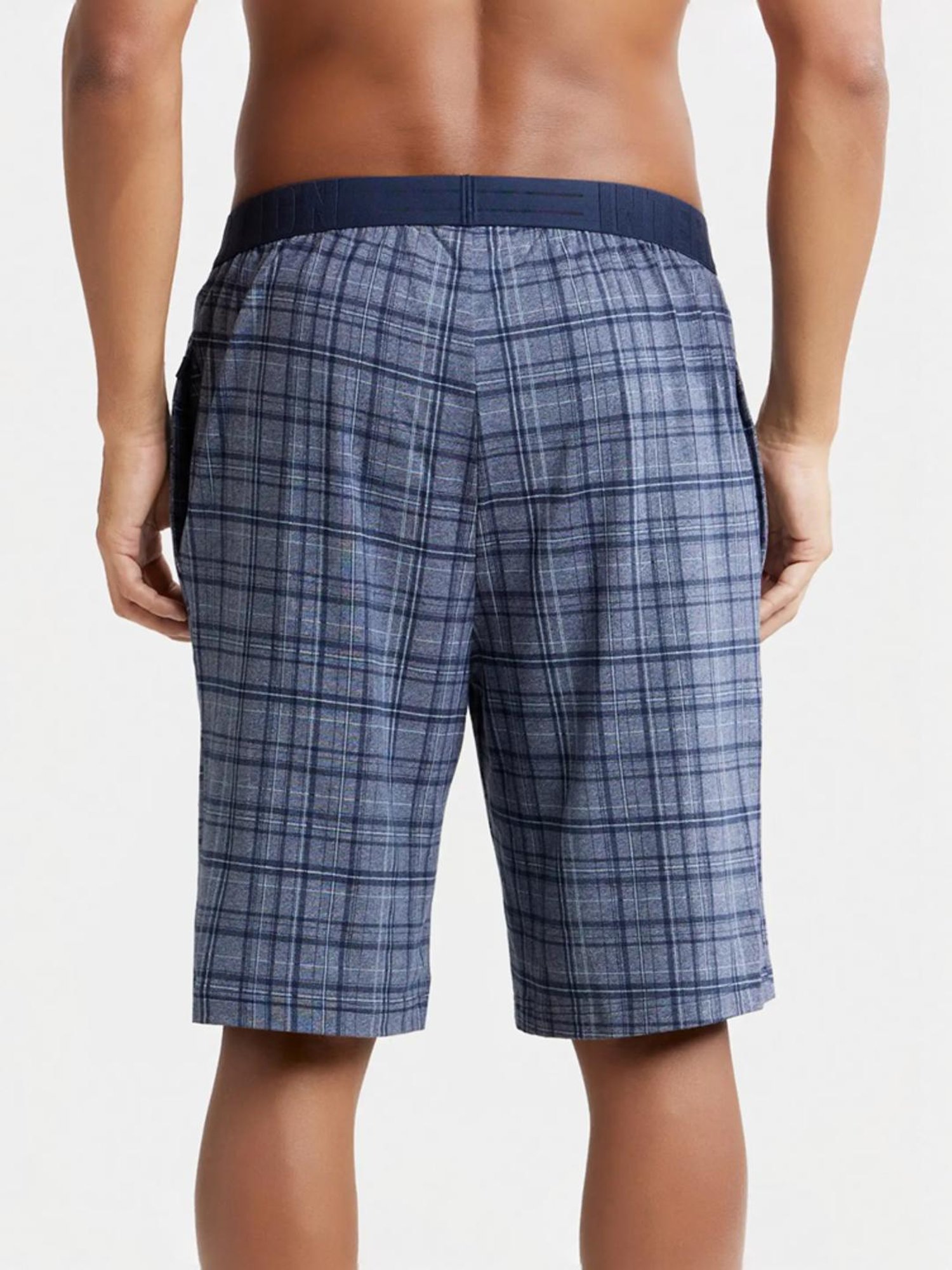 Jockey IM02 Blue Tencel Micro Modal Cotton Elastane Stretch Shorts with Side Pocket