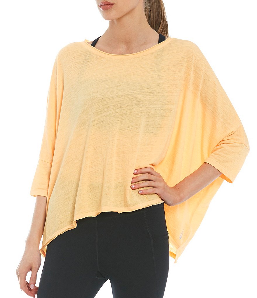 Free People FP Movement Burn Baby Burn Cotton Blend 3/4 Sleeve Soft Tee