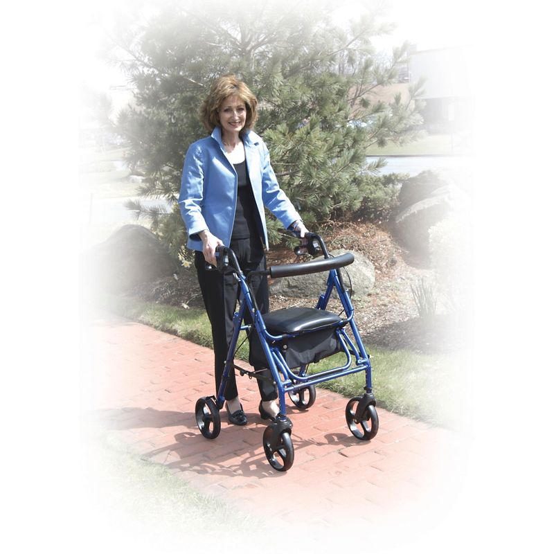 Medline Deluxe Rollator with Curved Back - Blue