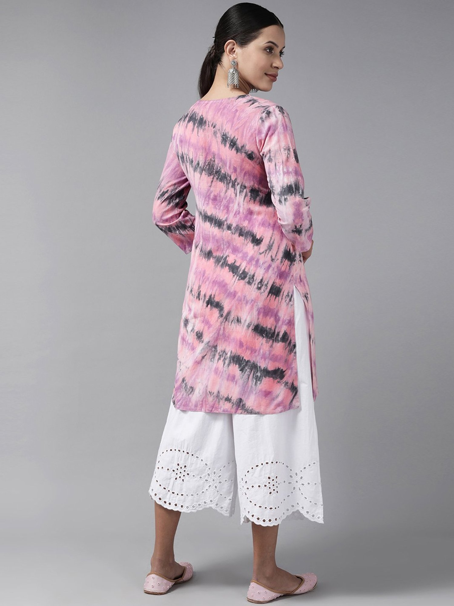 Prakrti Purple Cotton Printed Straight Kurti