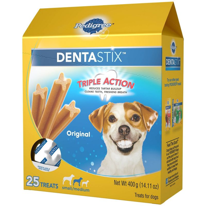 Pedigree Dentastix Original Small Medium Chicken Dental Dog Treats - 25ct